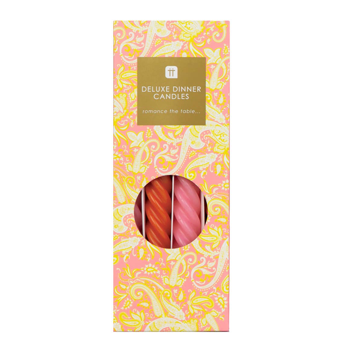 Orange & Pink Spiral Taper Candles | 4 Pack |