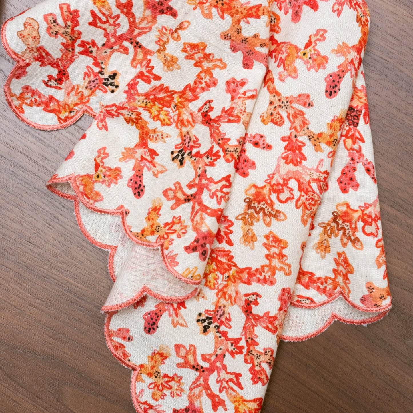 Scallop Napkin- Coral set of 4
