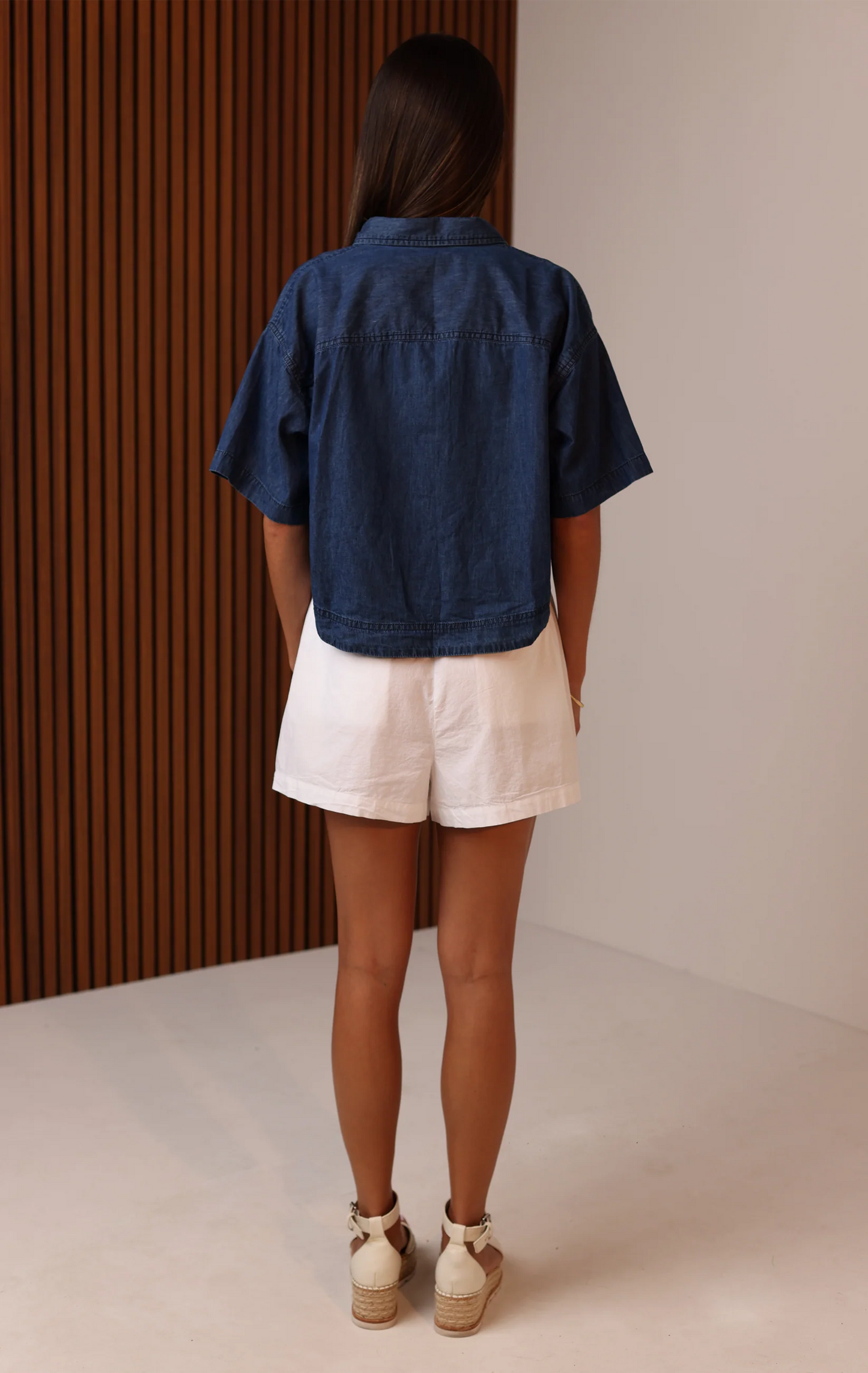 Casey Crop Button Up