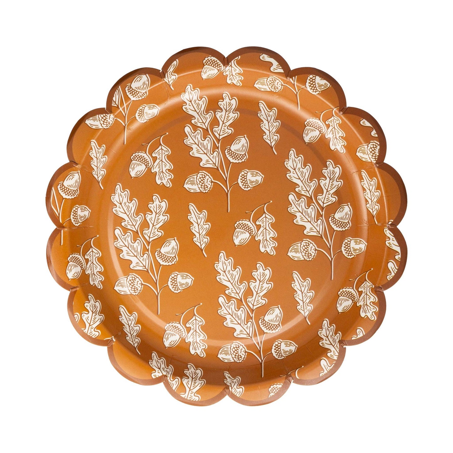 AGT1240 - Acorns Scalloped Circle Paper Plate