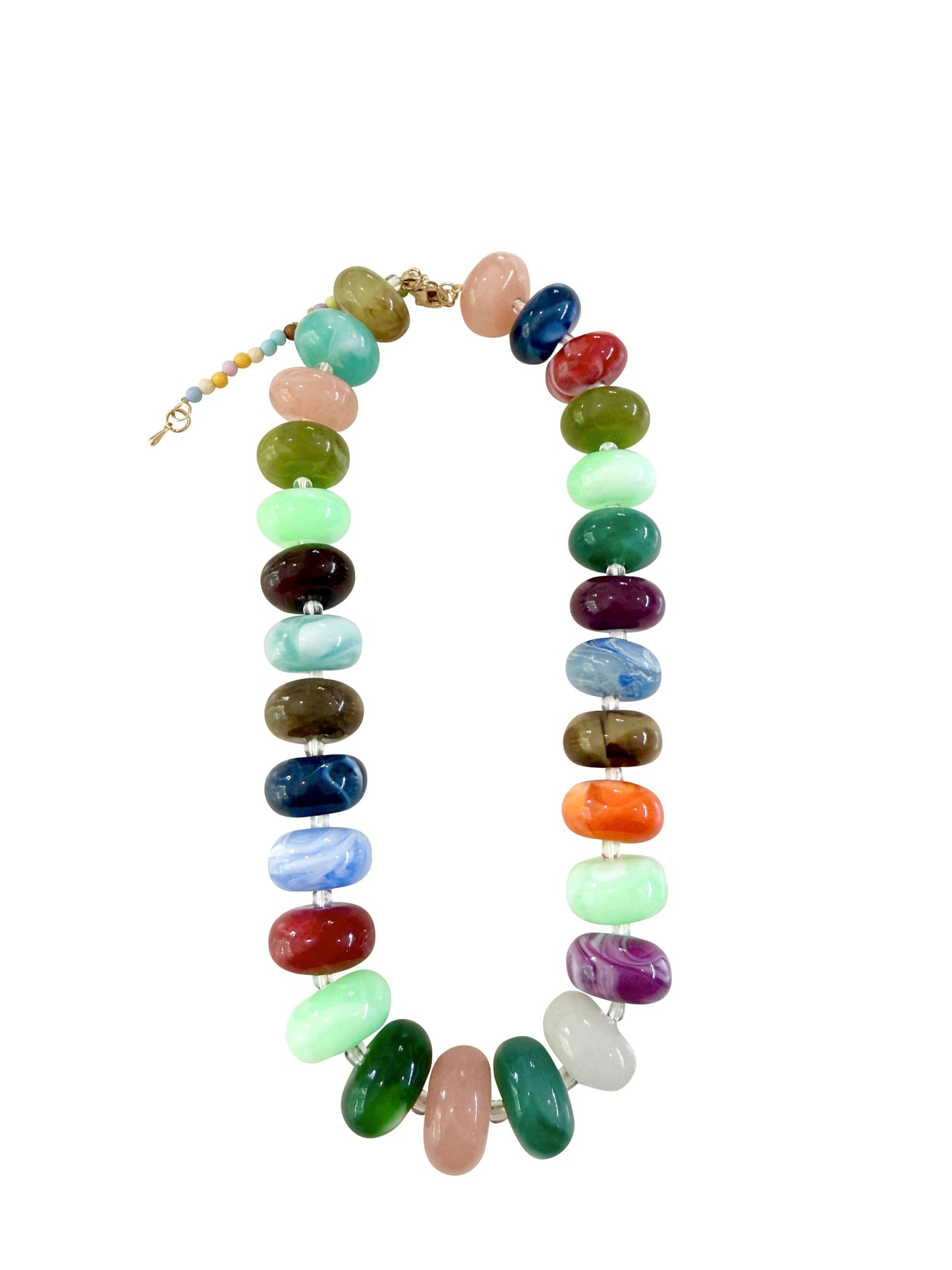 Marlan Chunky Beaded Necklace- Dark Multi