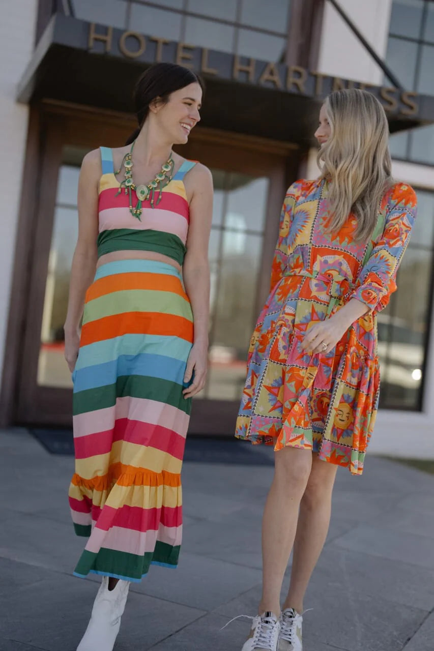 Evelyn Mini Dress in Orange Sun