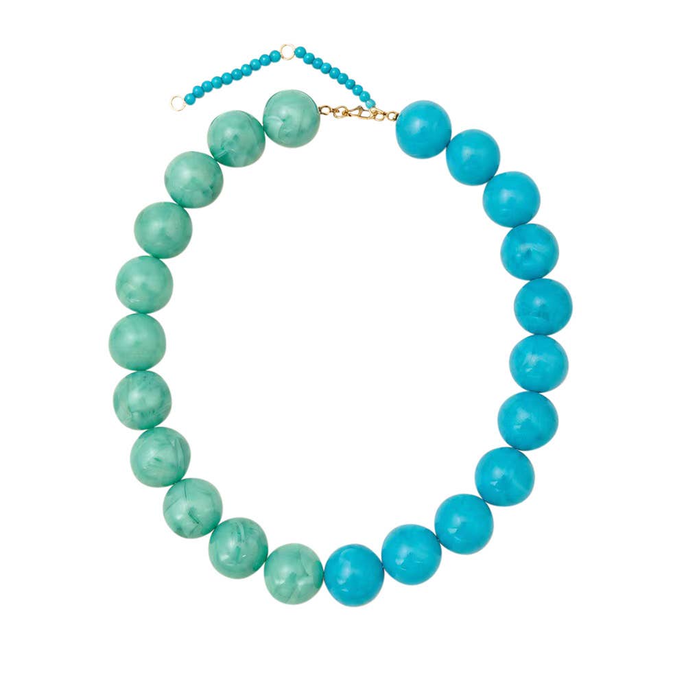 Wrenley 2-Tone Beaded Necklace - Turquoise