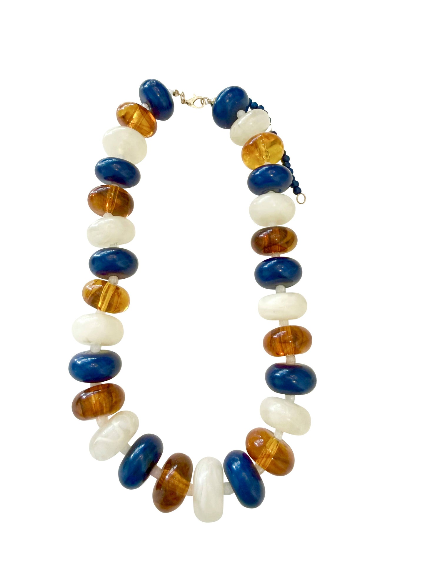 Bailey Chunky Beaded Necklace- Navy/Tortoise Mix