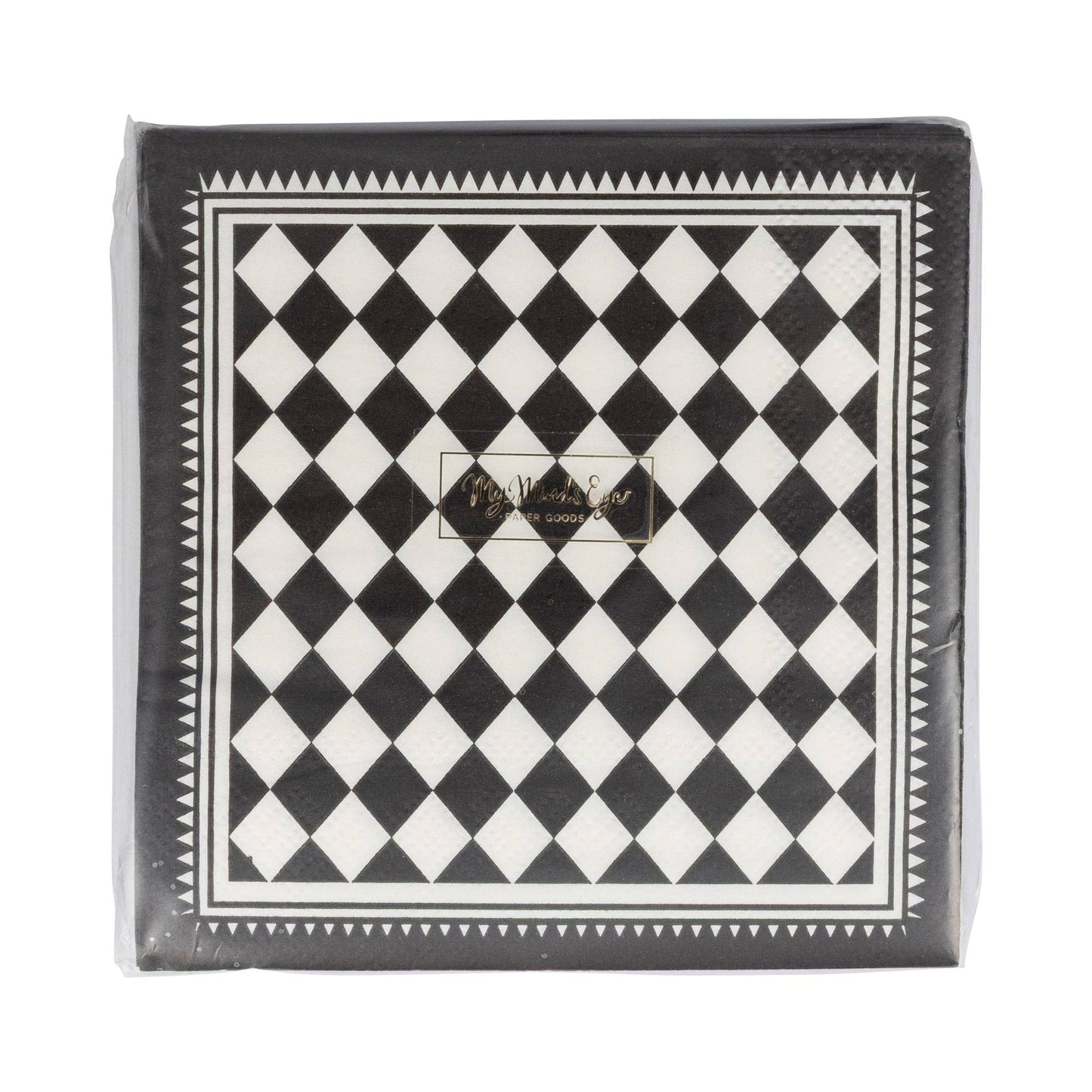 APO1239 - Black Checkers Cocktail Napkin