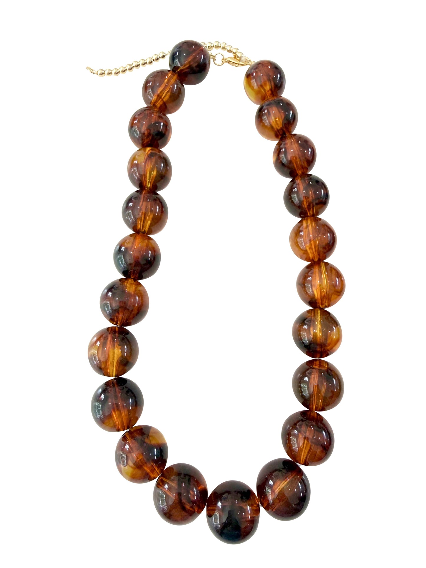 Carter Chunky Beaded Necklace - Dark Tortoise