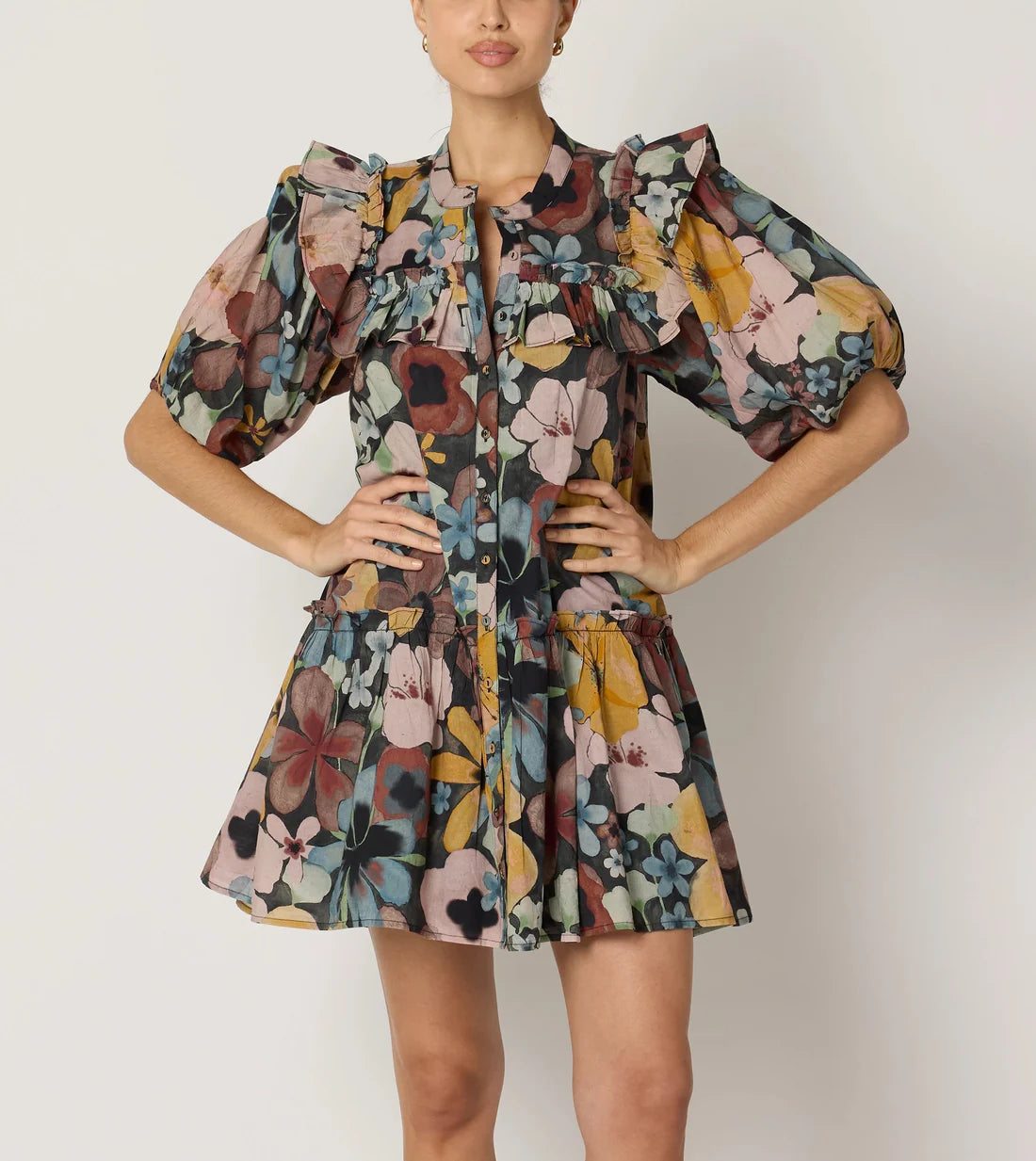 Tatiana Mini Dress in Foraged Violets