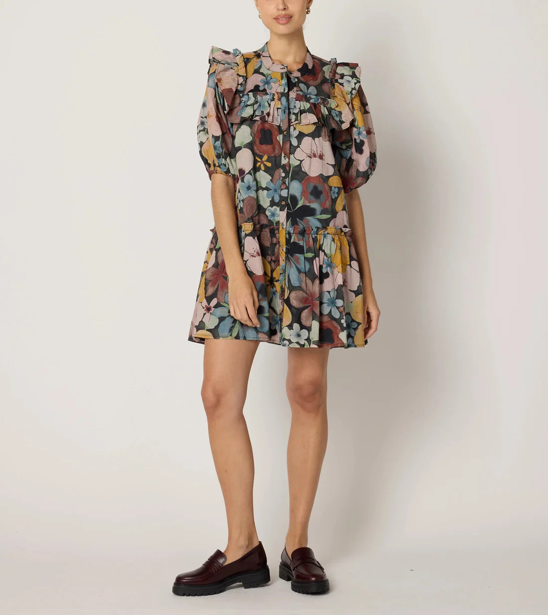 Tatiana Mini Dress in Foraged Violets
