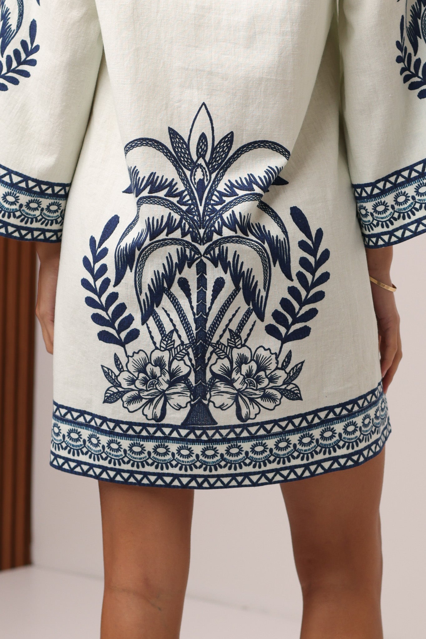 Roxi Mini Dress in Palmcourt Ivory