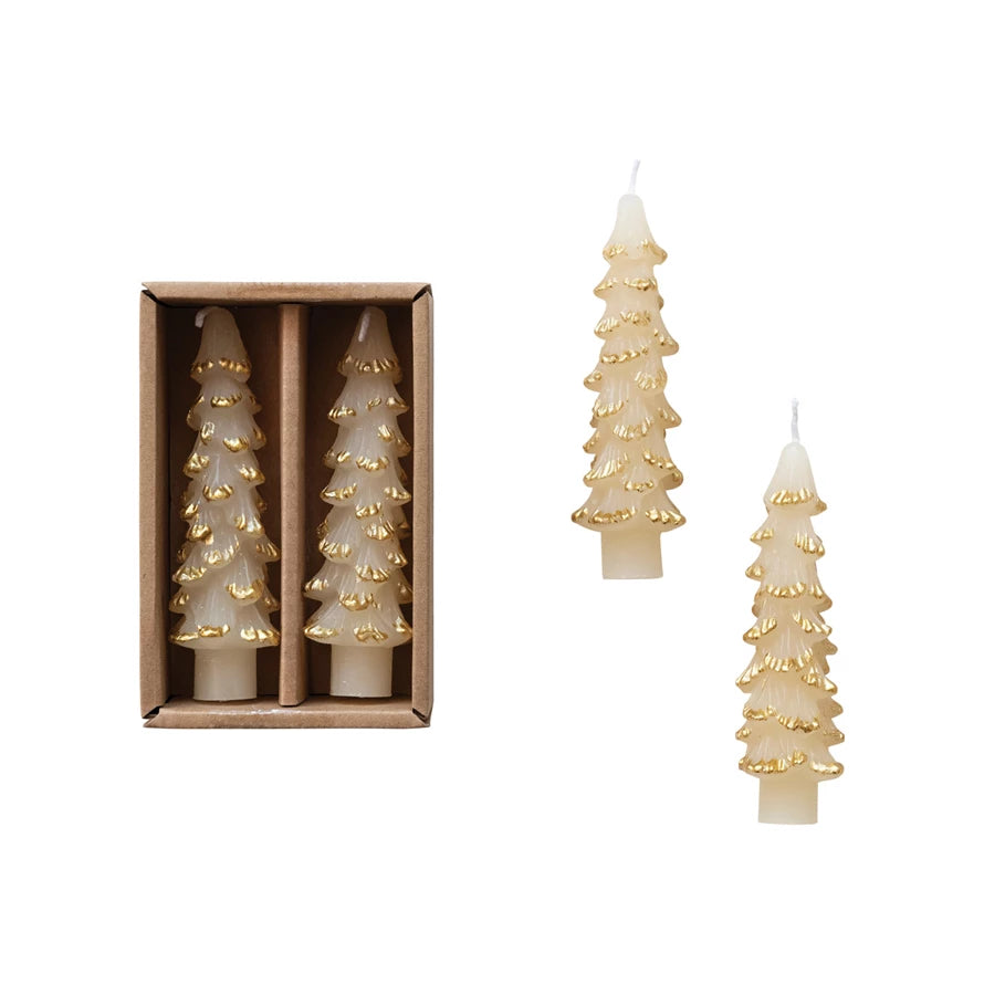 Unscented Tree Taper Candles - Boxed Set of 2