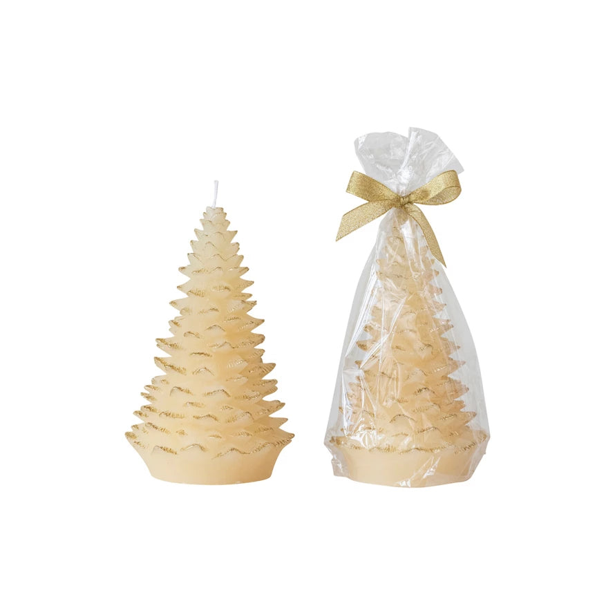 Unscented Tree Shaped Candle - Medium Eggnog