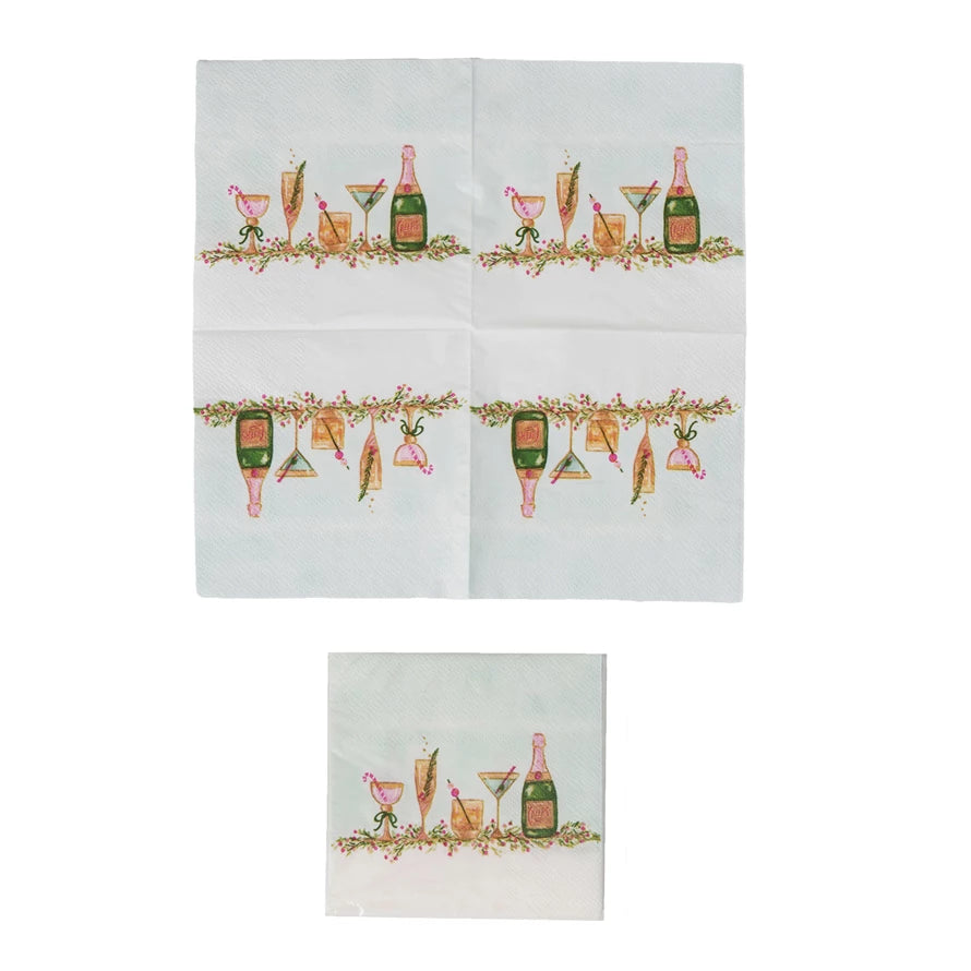 Assorted Holiday Paper Cocktail Napkins