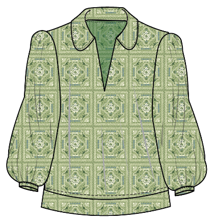 Hailey Top in Verdant Mosaic