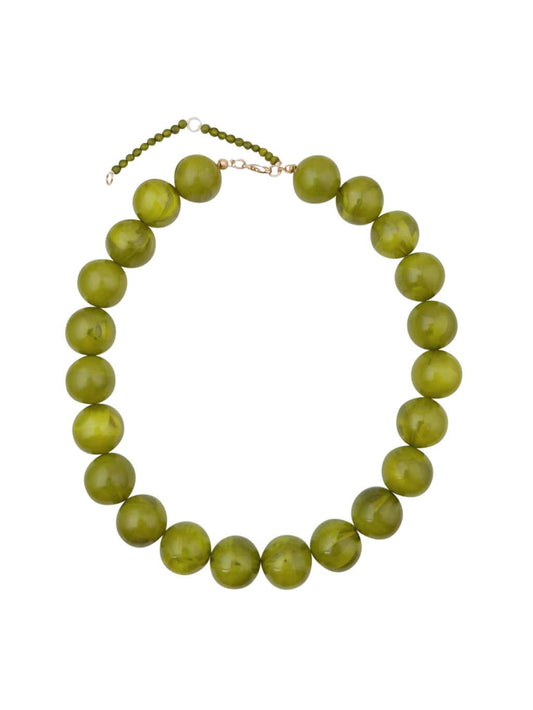 Kameron Chunky Beaded Necklace - Chartruese