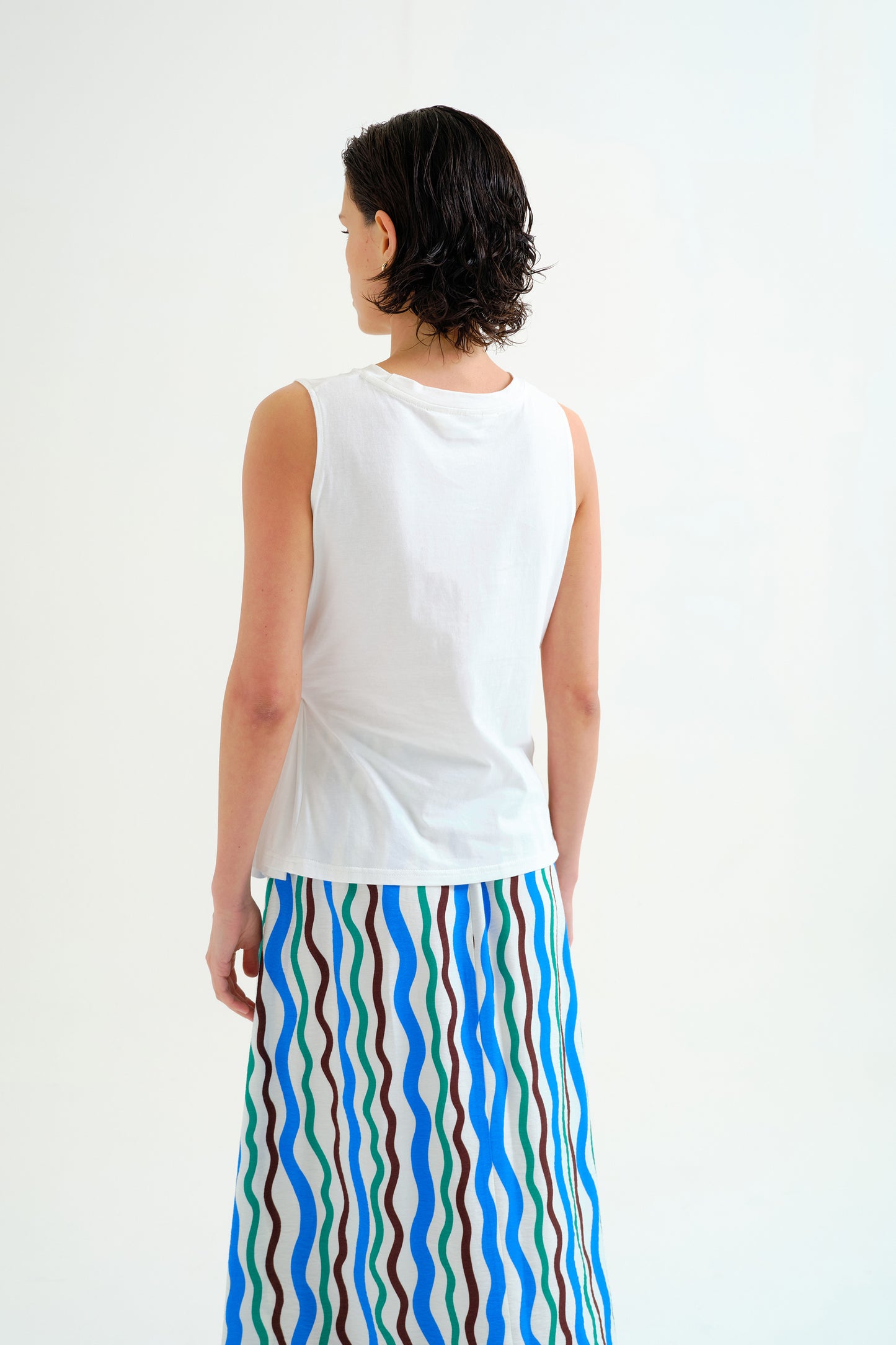 Draped Knotted Sleeveless Tee