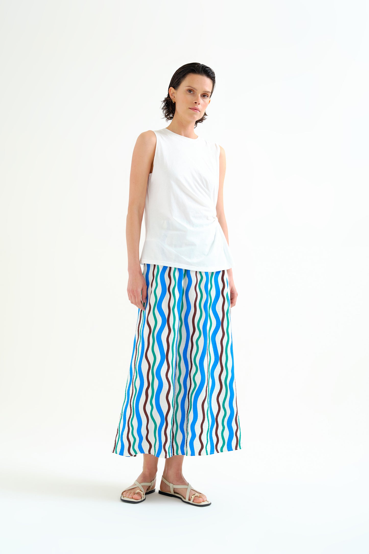 Draped Knotted Sleeveless Tee