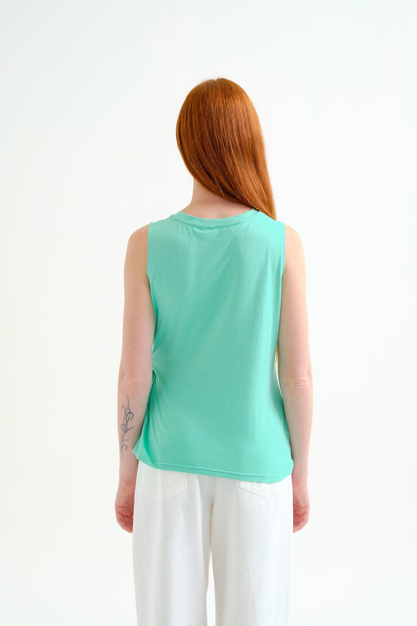Draped Knotted Sleeveless Tee