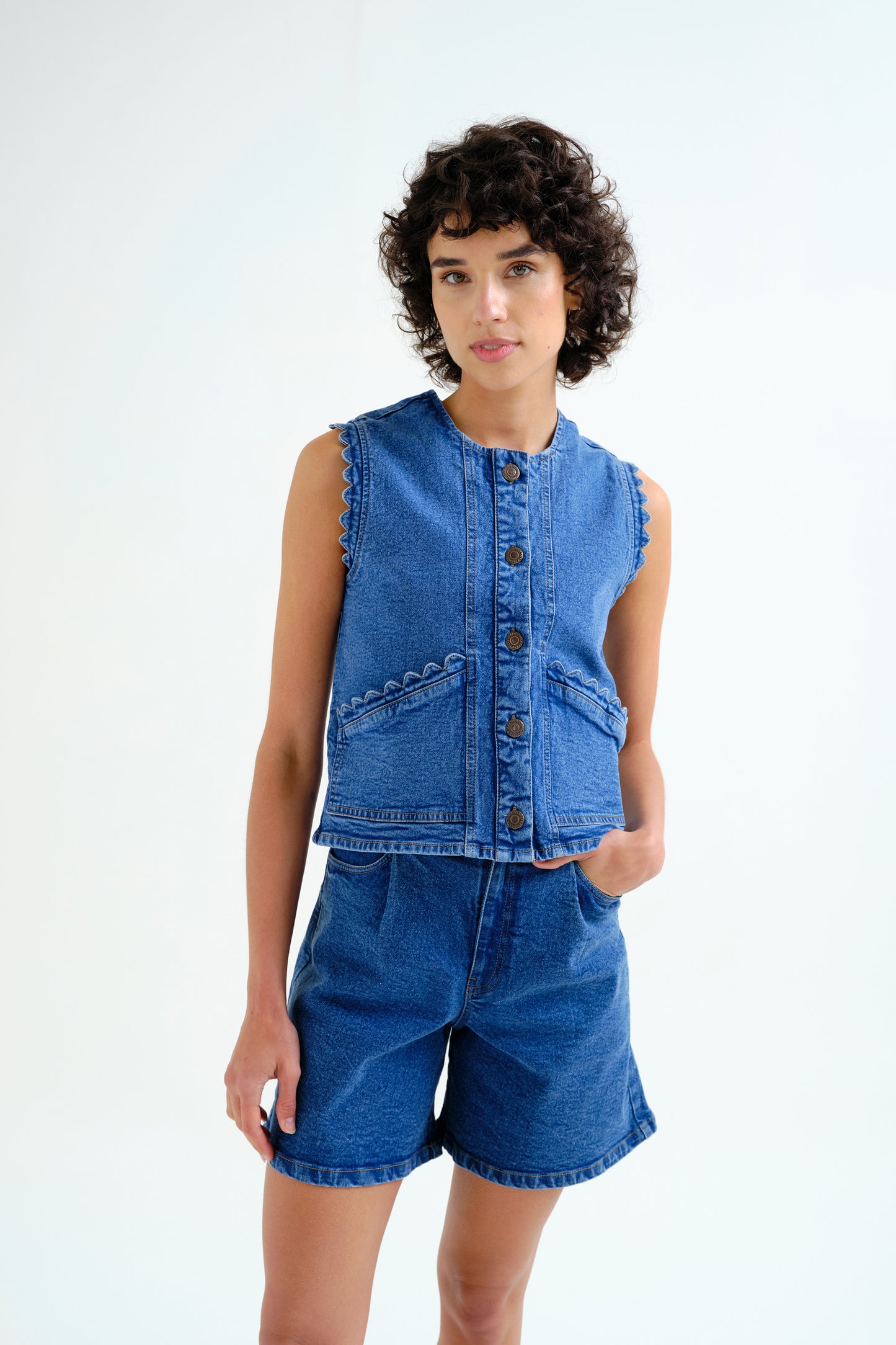 Denim Vest Top