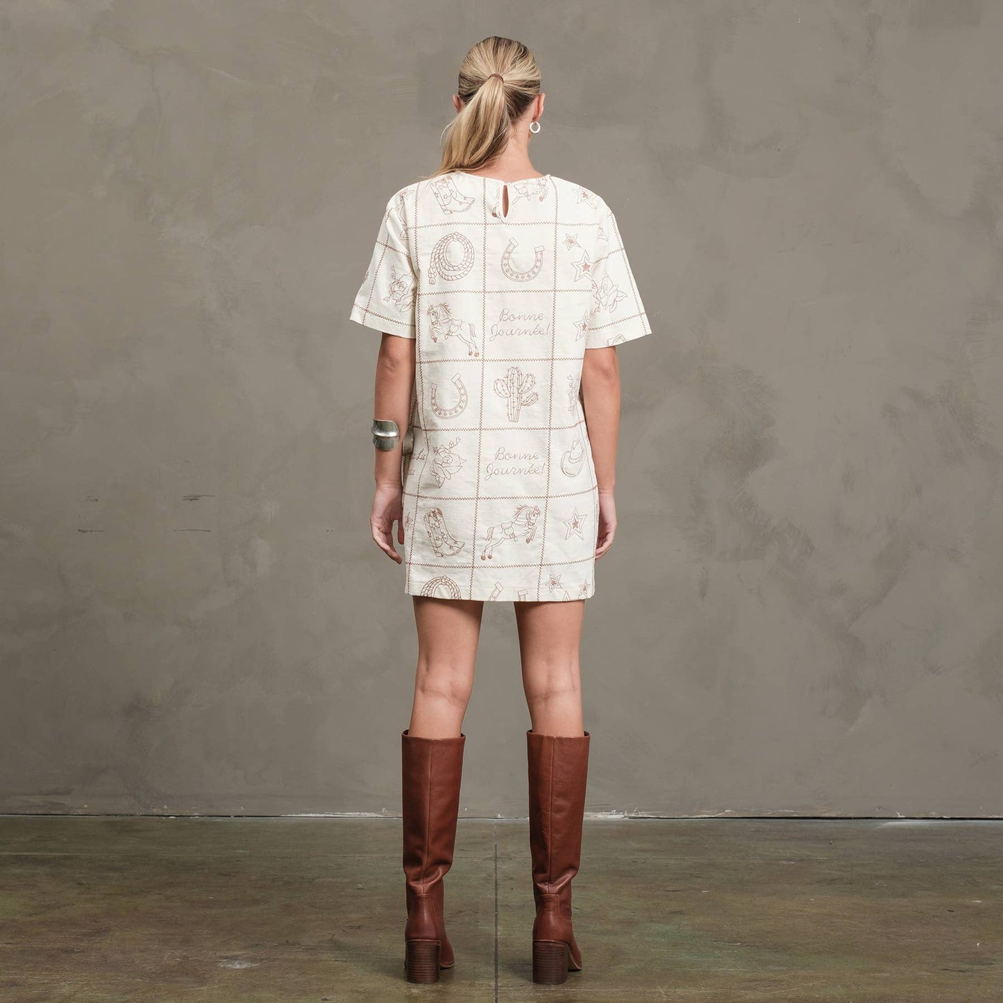 Western Embroidered Mini Dress