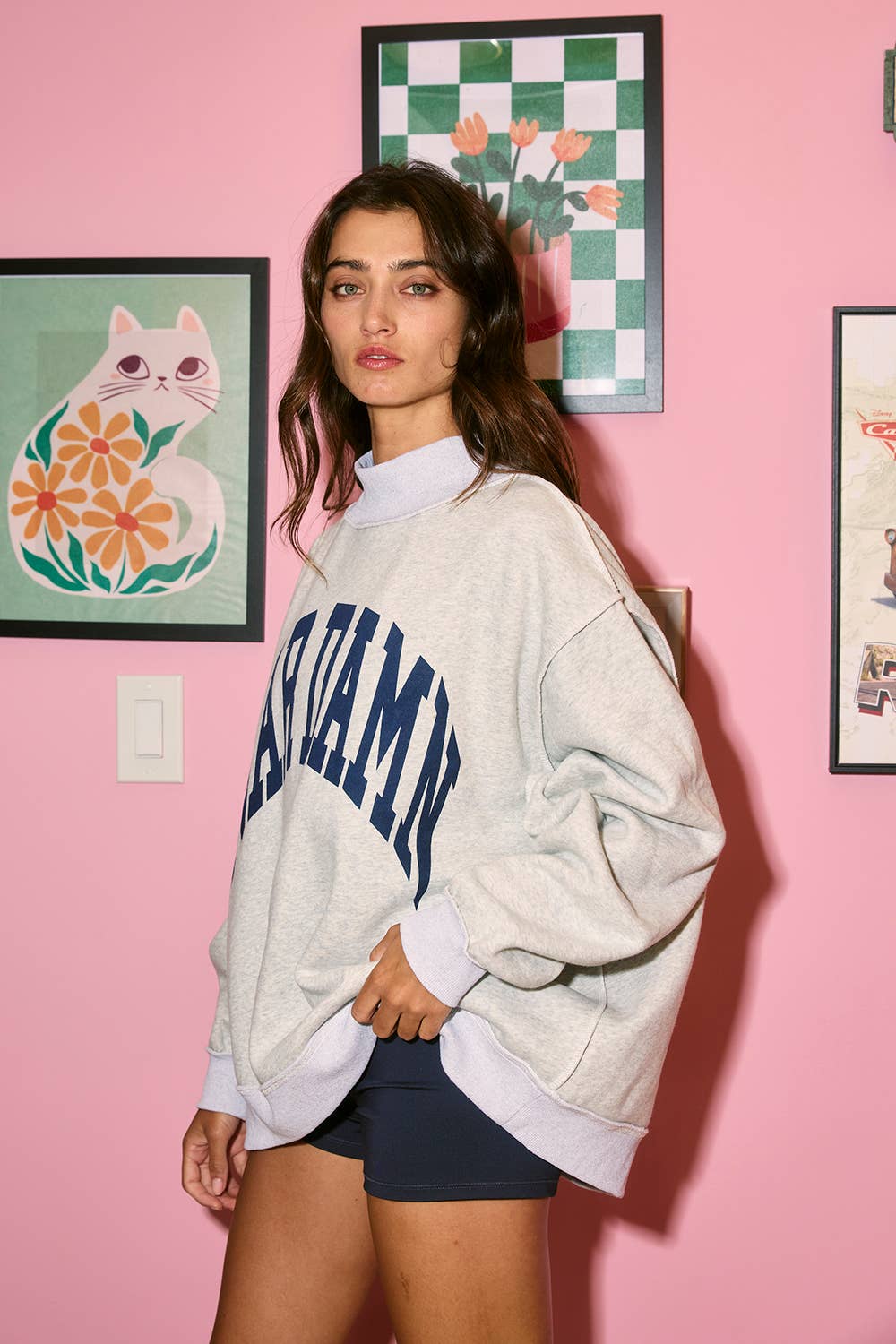 'WAR DAMN & TIGERS' Reversible Mock Neck Sweatshirt