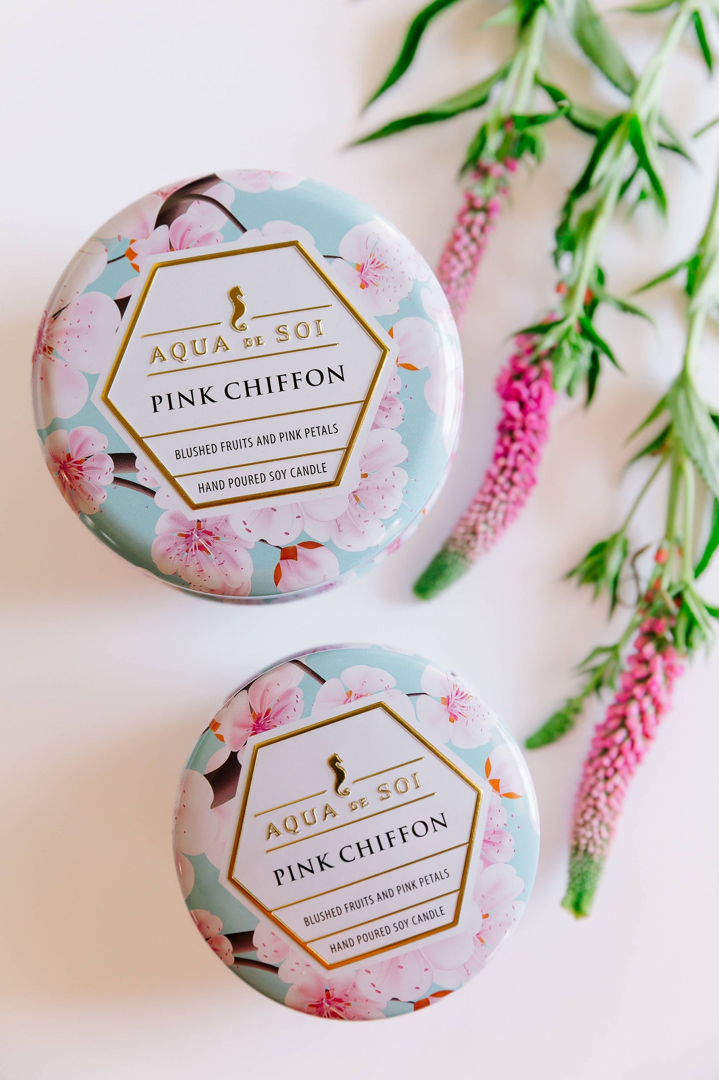 SOi Pink Chiffon 4oz Aqua De SOi Candle Tin