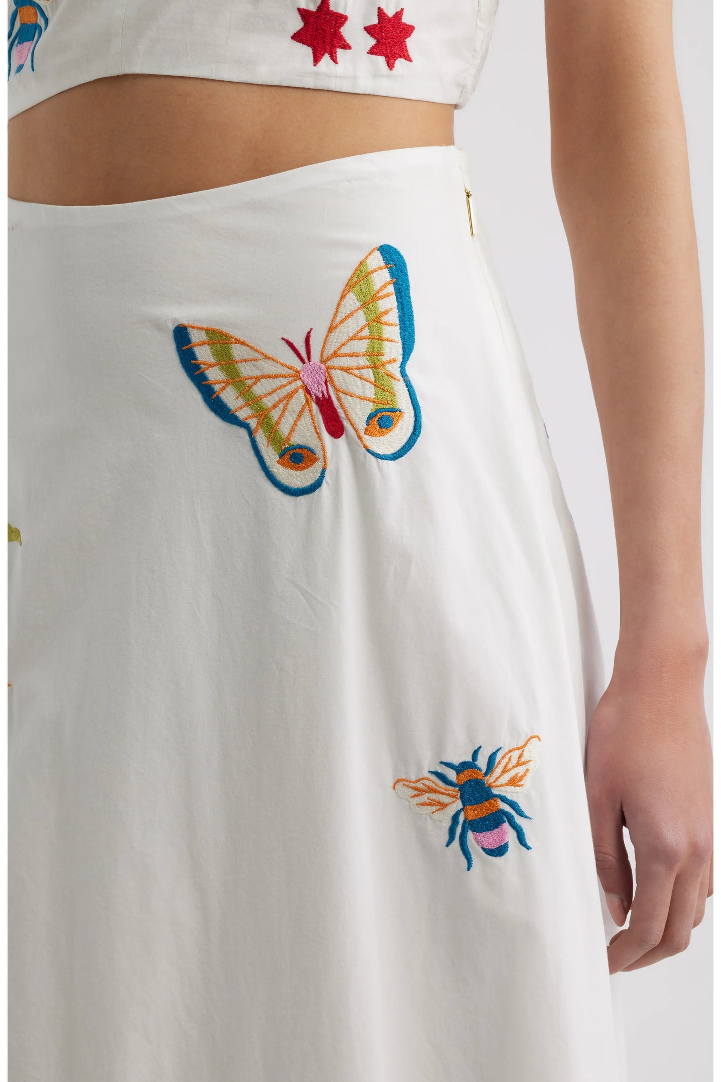 Eden Ankle Skirt in Montecito Embroidery Motif