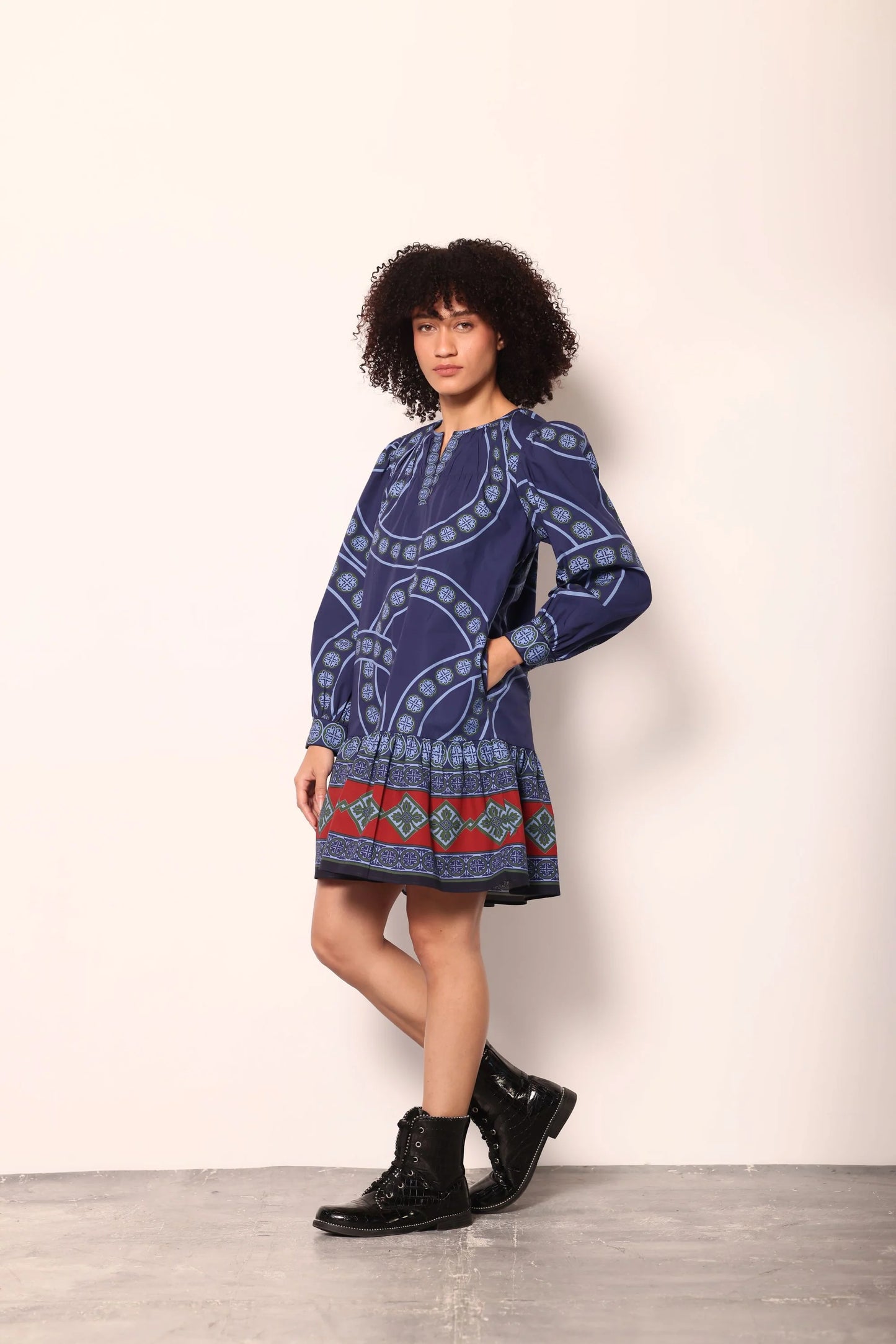 Ollie Short Dress in Vintage Circles