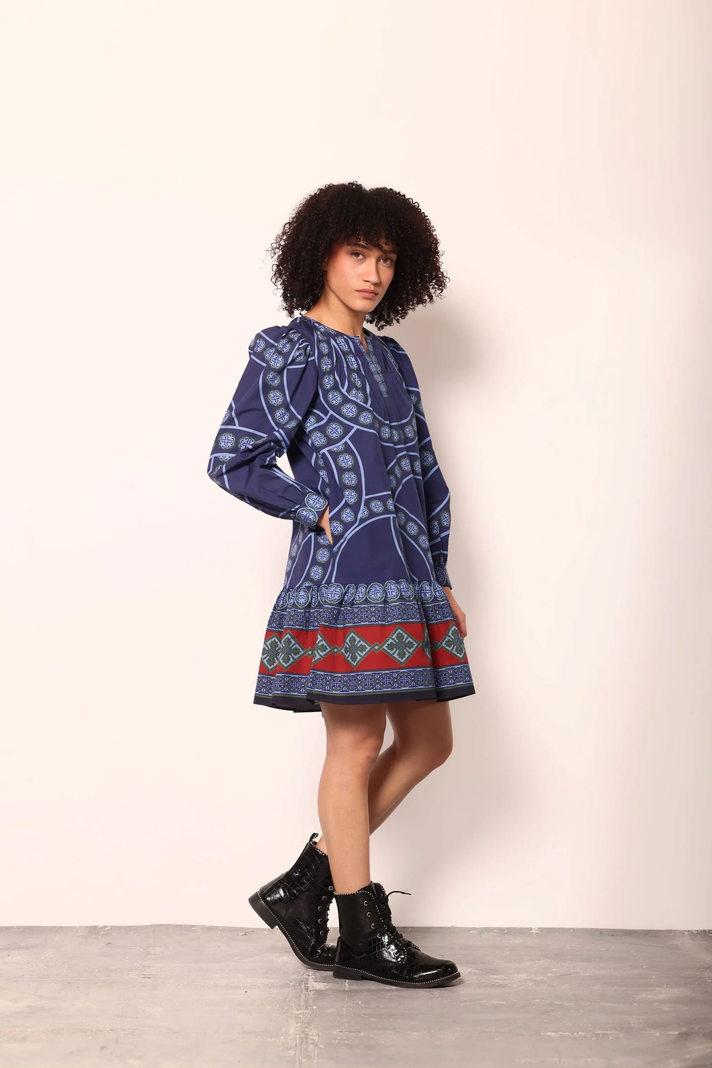 Ollie Short Dress in Vintage Circles