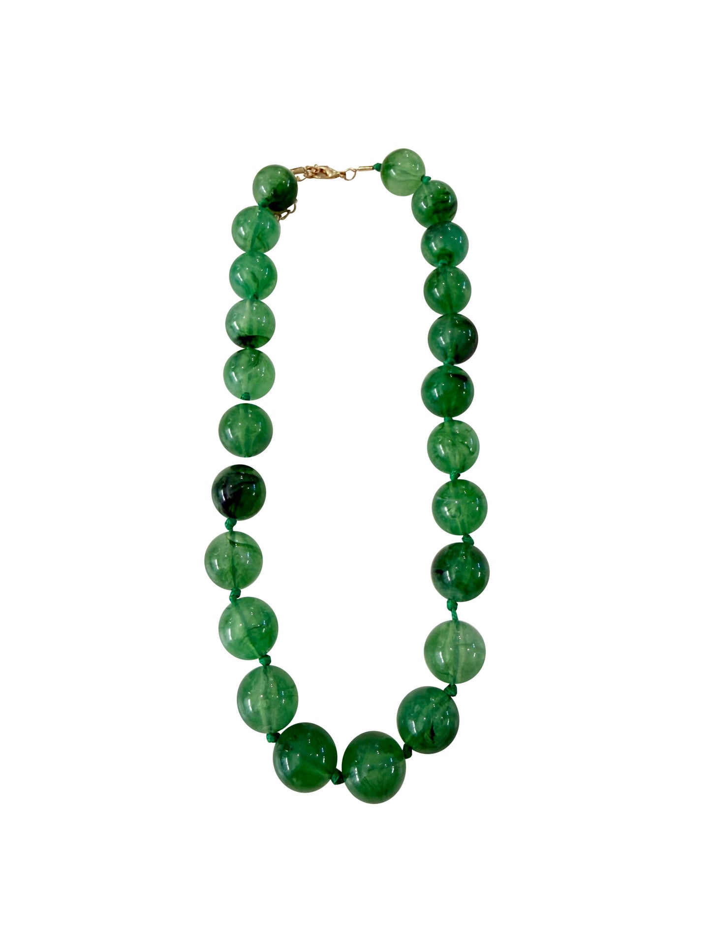 Mabry Chunky Beaded Necklace- Green
