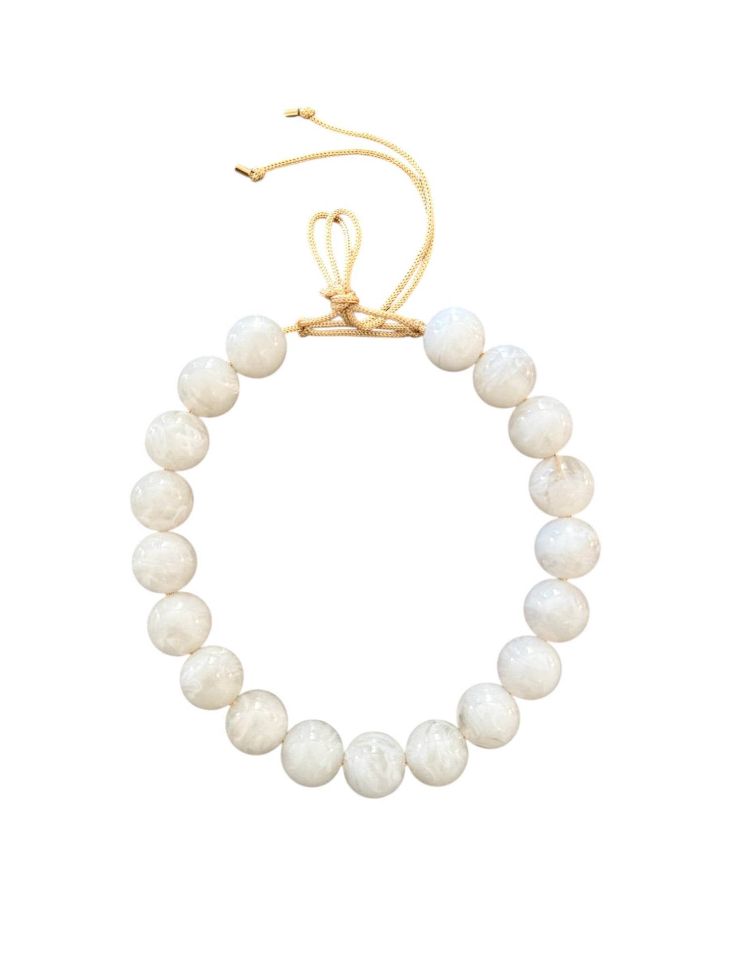 Chunky Beaded Necklace - Milk