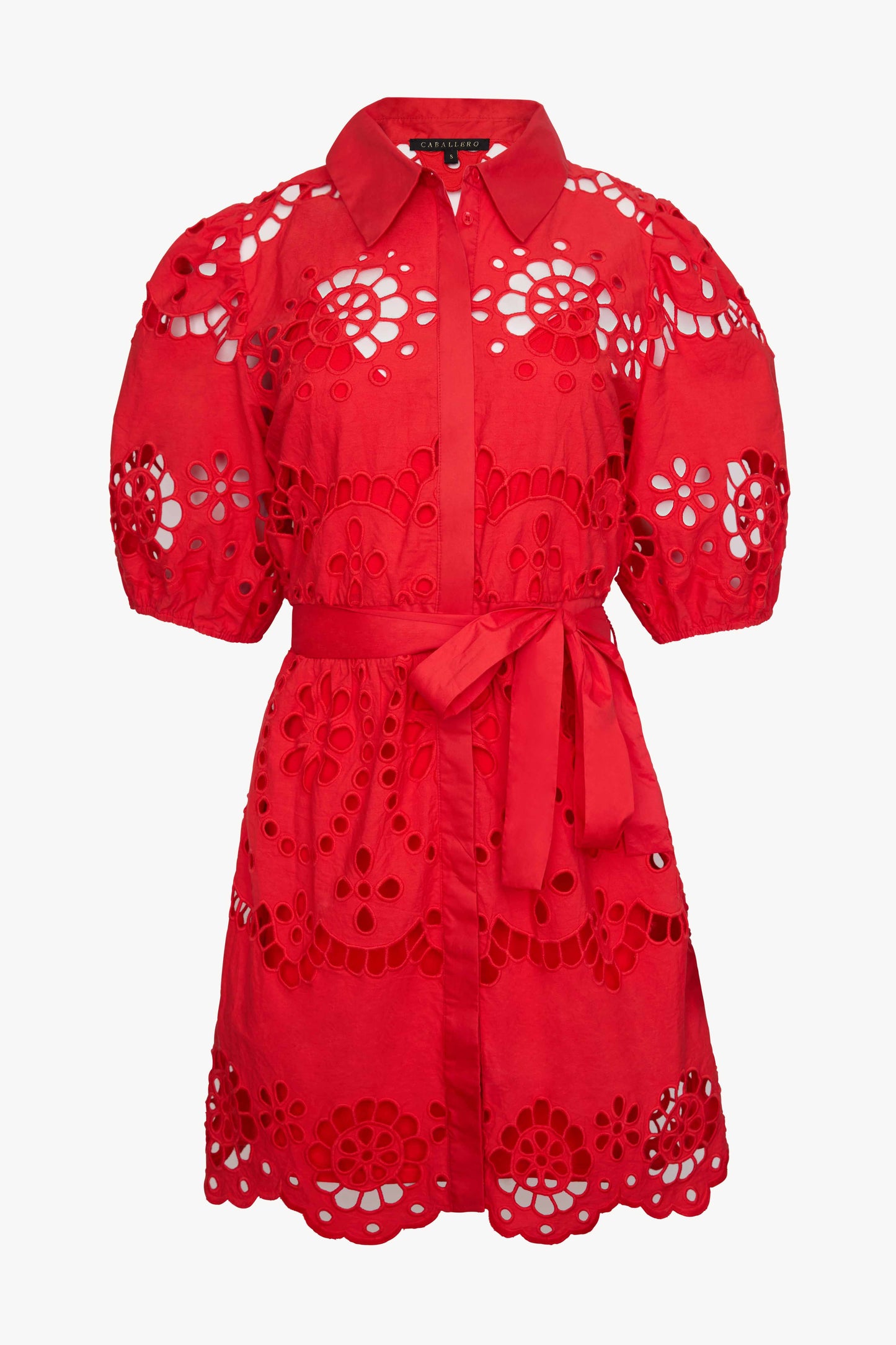 Eloise Dress in Poppy Red Eyelet