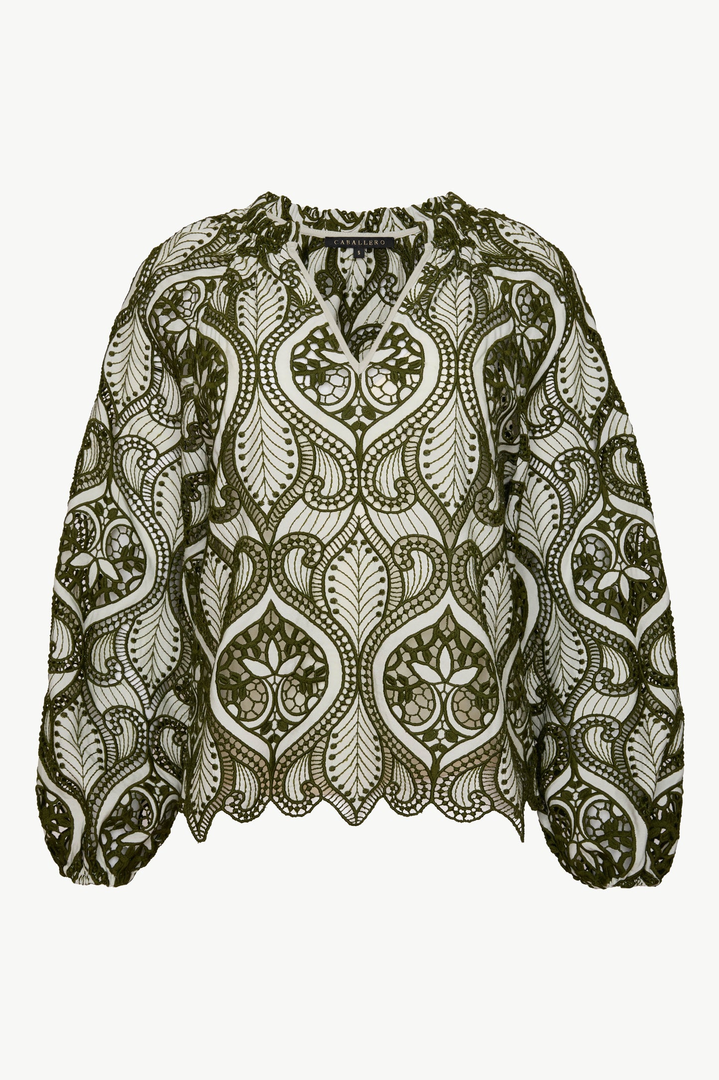 Miki Top in Loden Green Lace