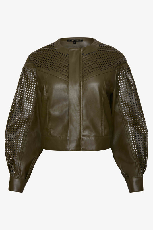 Sabrina Jacket in Loden Green Leather