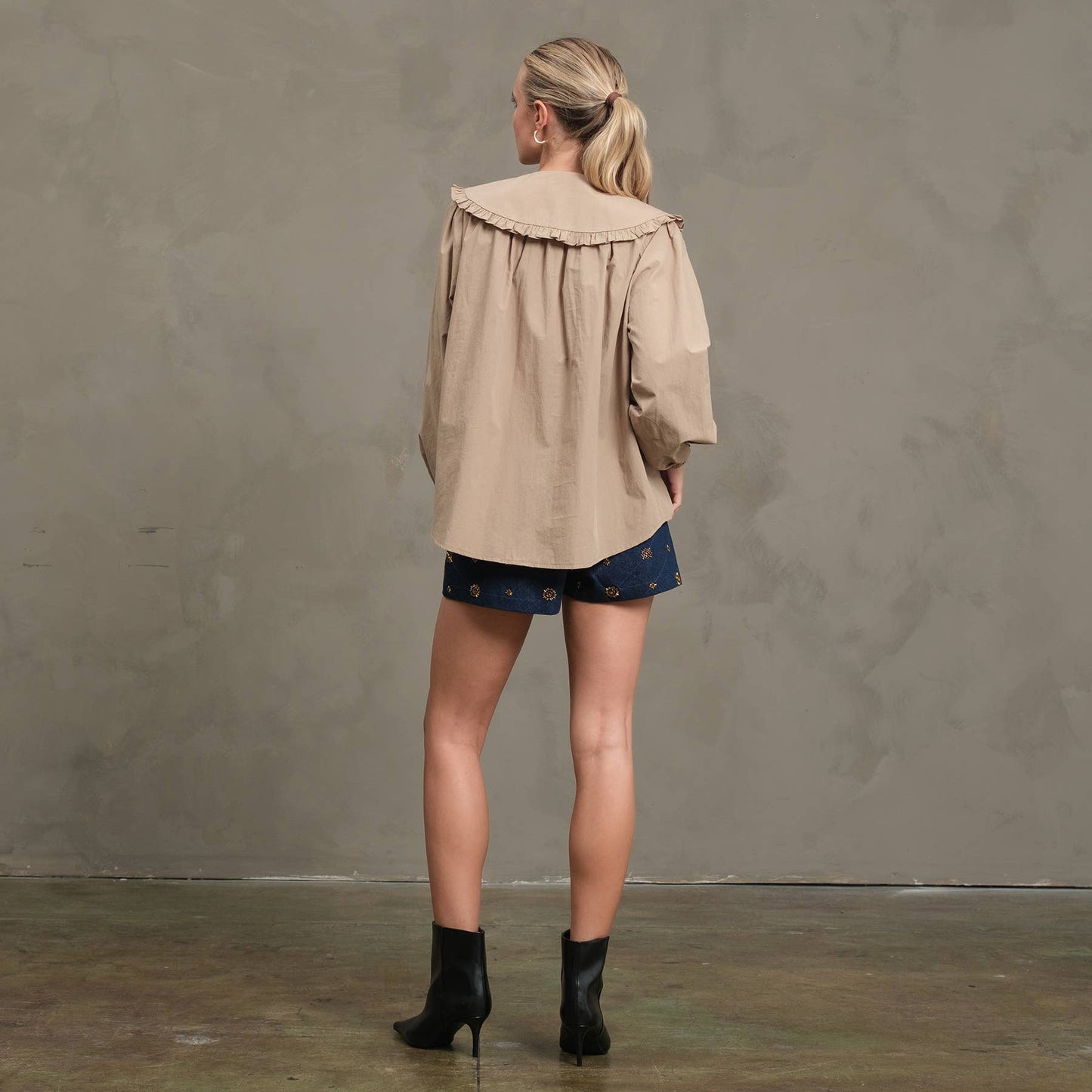 Frill Collar Cotton Blouse