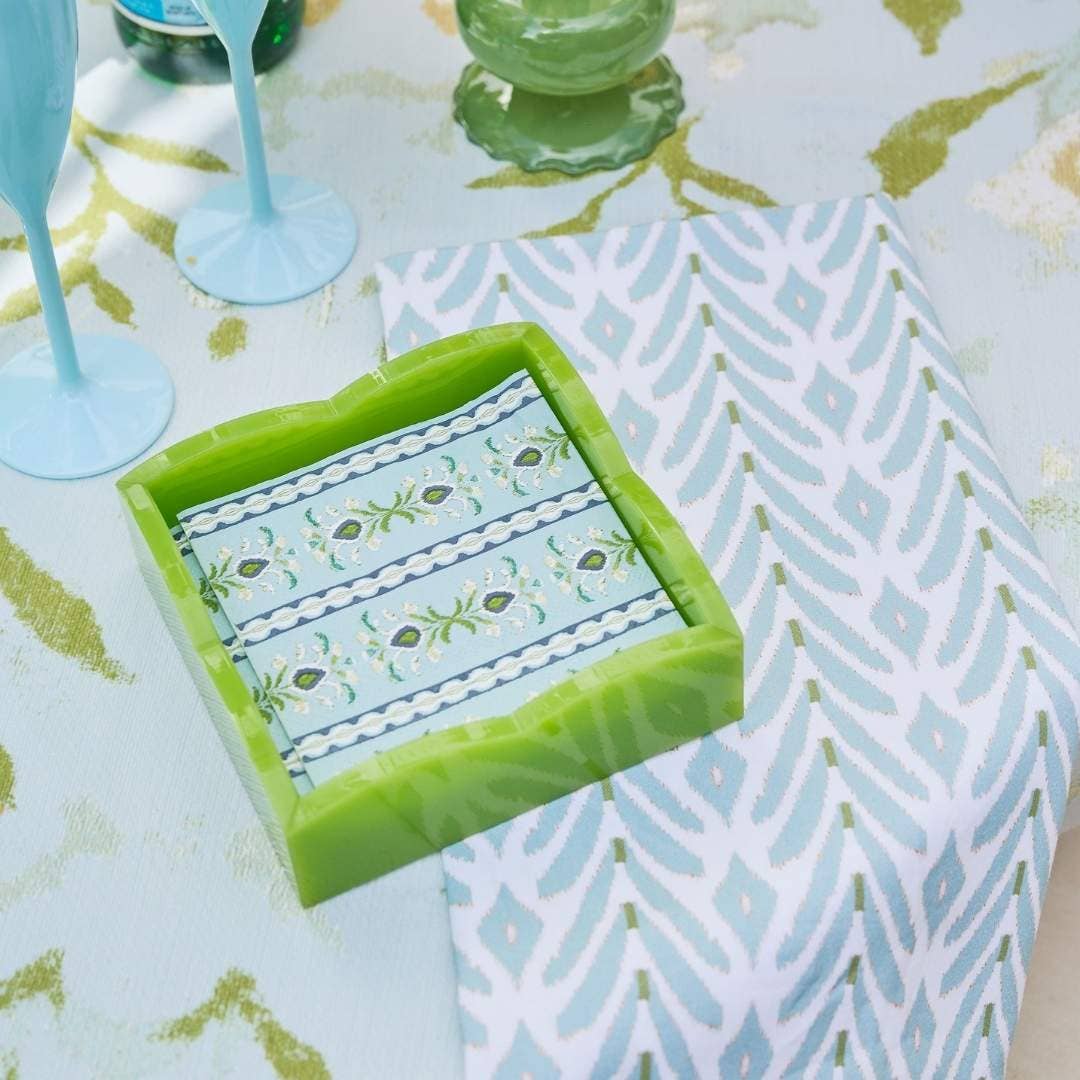 Petite Frond Blue Tea Towel
