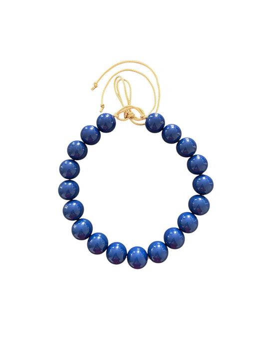 Chunky Beaded Necklace - Blueberry