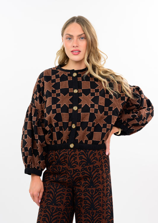 Black Quilted Star Jacket
