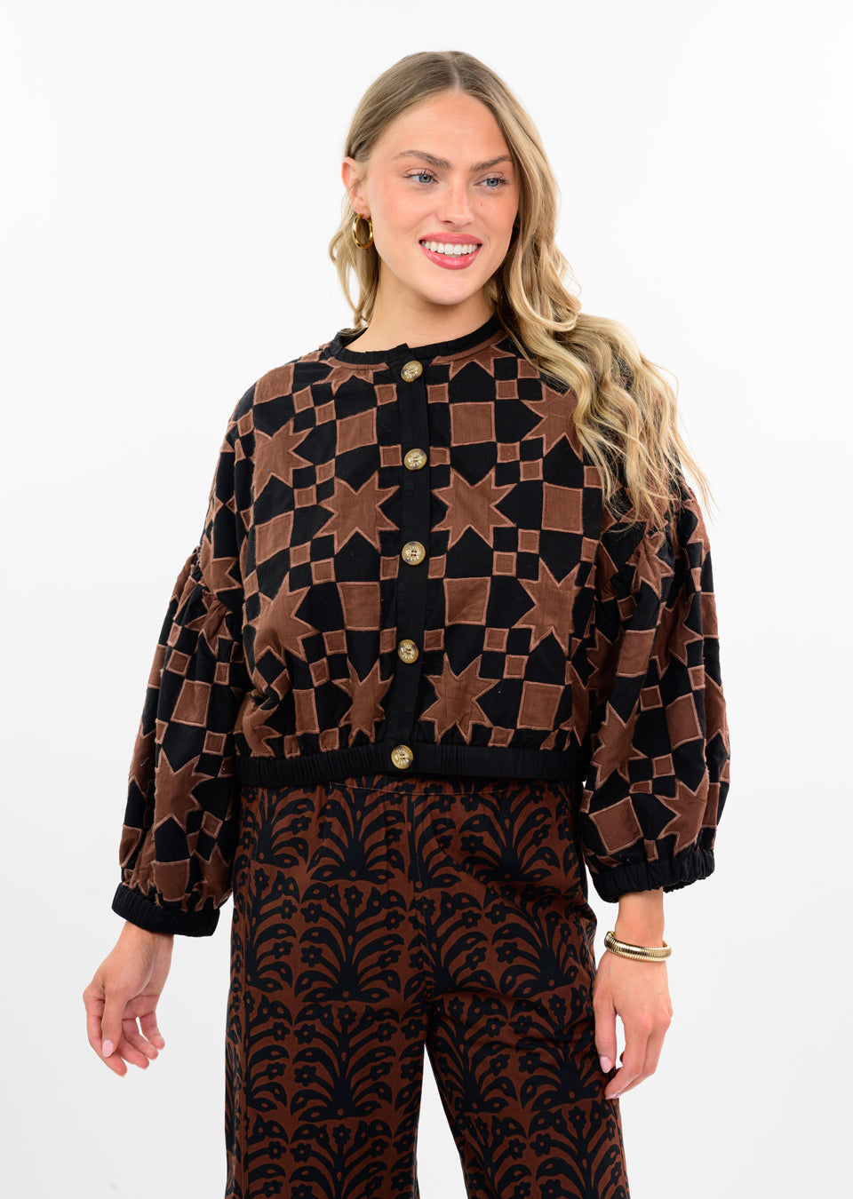Black Quilted Star Jacket