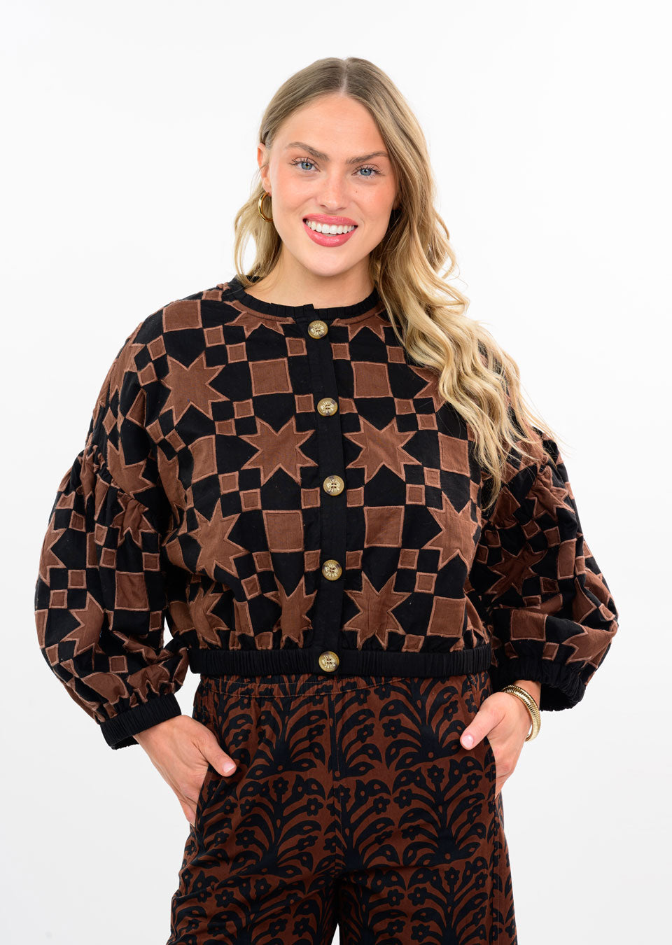 Black Quilted Star Jacket