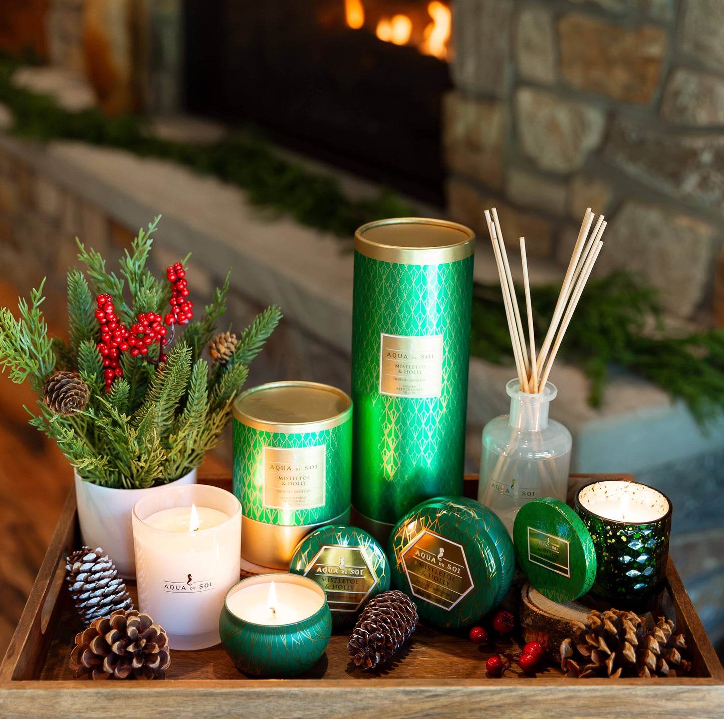SOi Mistletoe & Holly LE 4oz Aqua De SOi Candle Tin