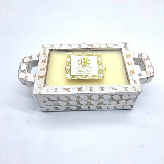 Italian Linen Whitewash Rectangle Candle