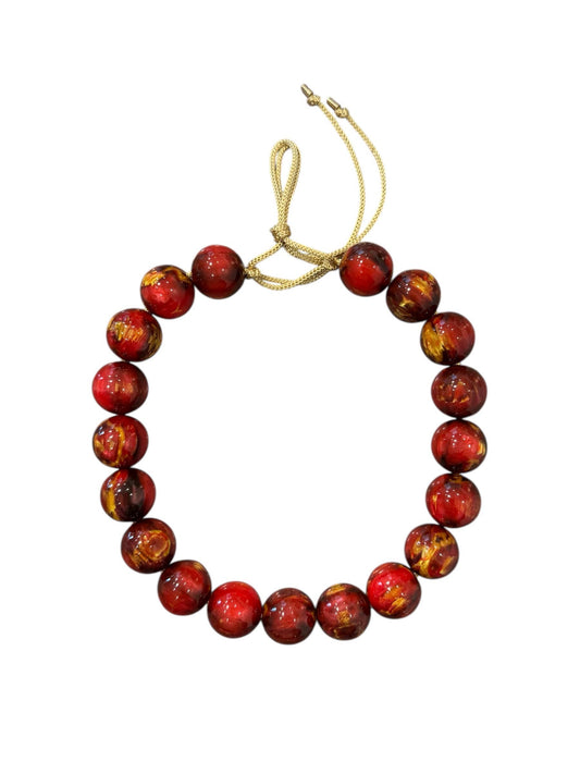 Chunky Beaded Necklace - Flame
