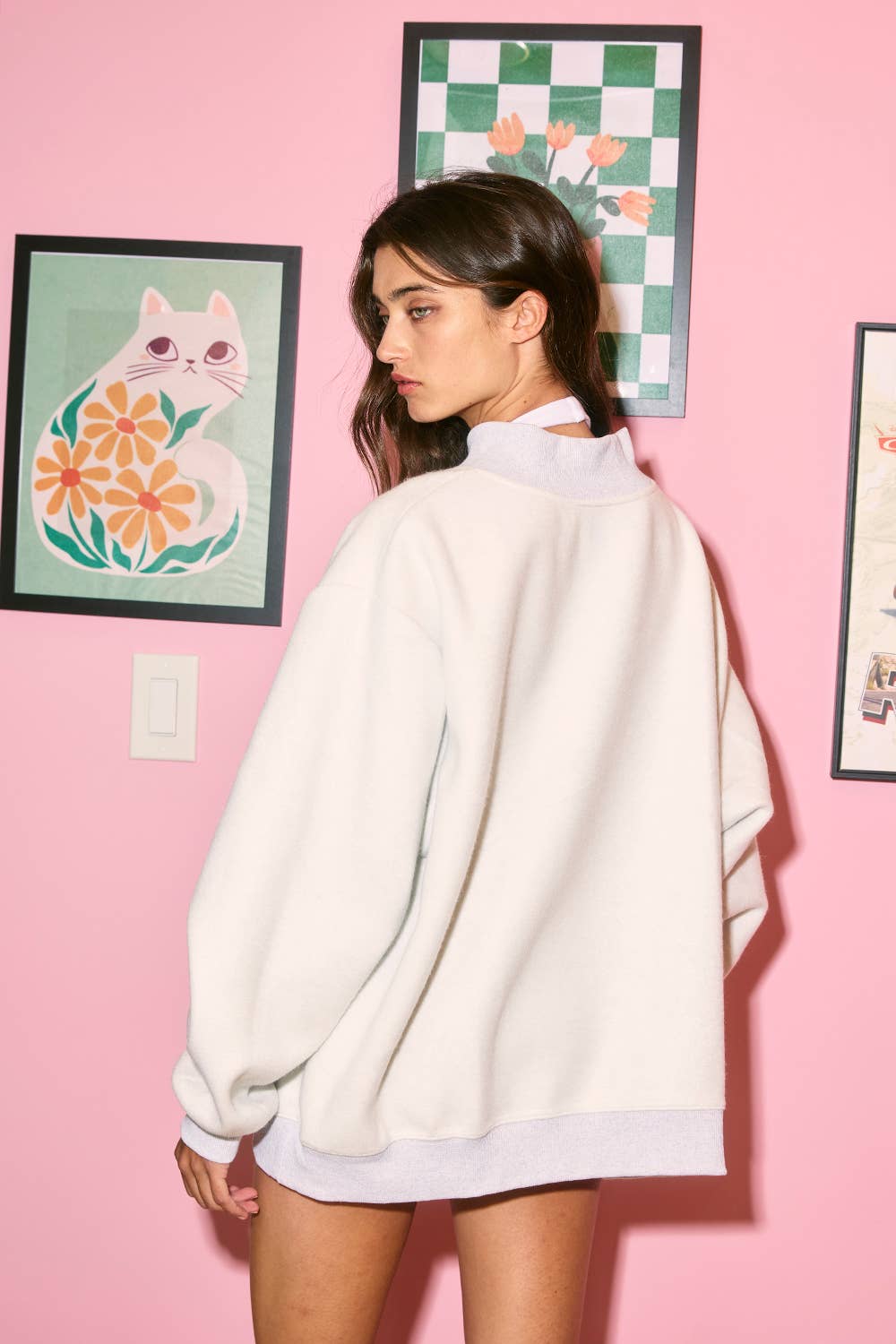 'WAR DAMN & TIGERS' Reversible Mock Neck Sweatshirt