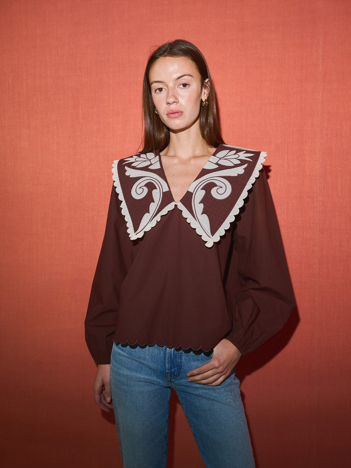 Emma Blouse in Cocoa Brown