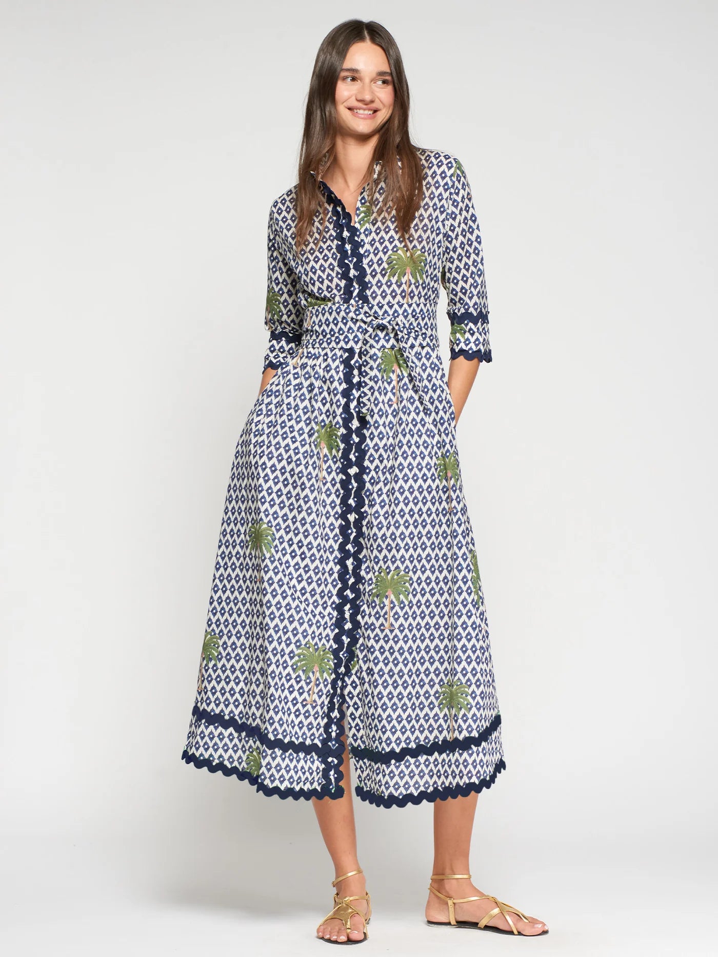 Palm Tree Ikat Dress