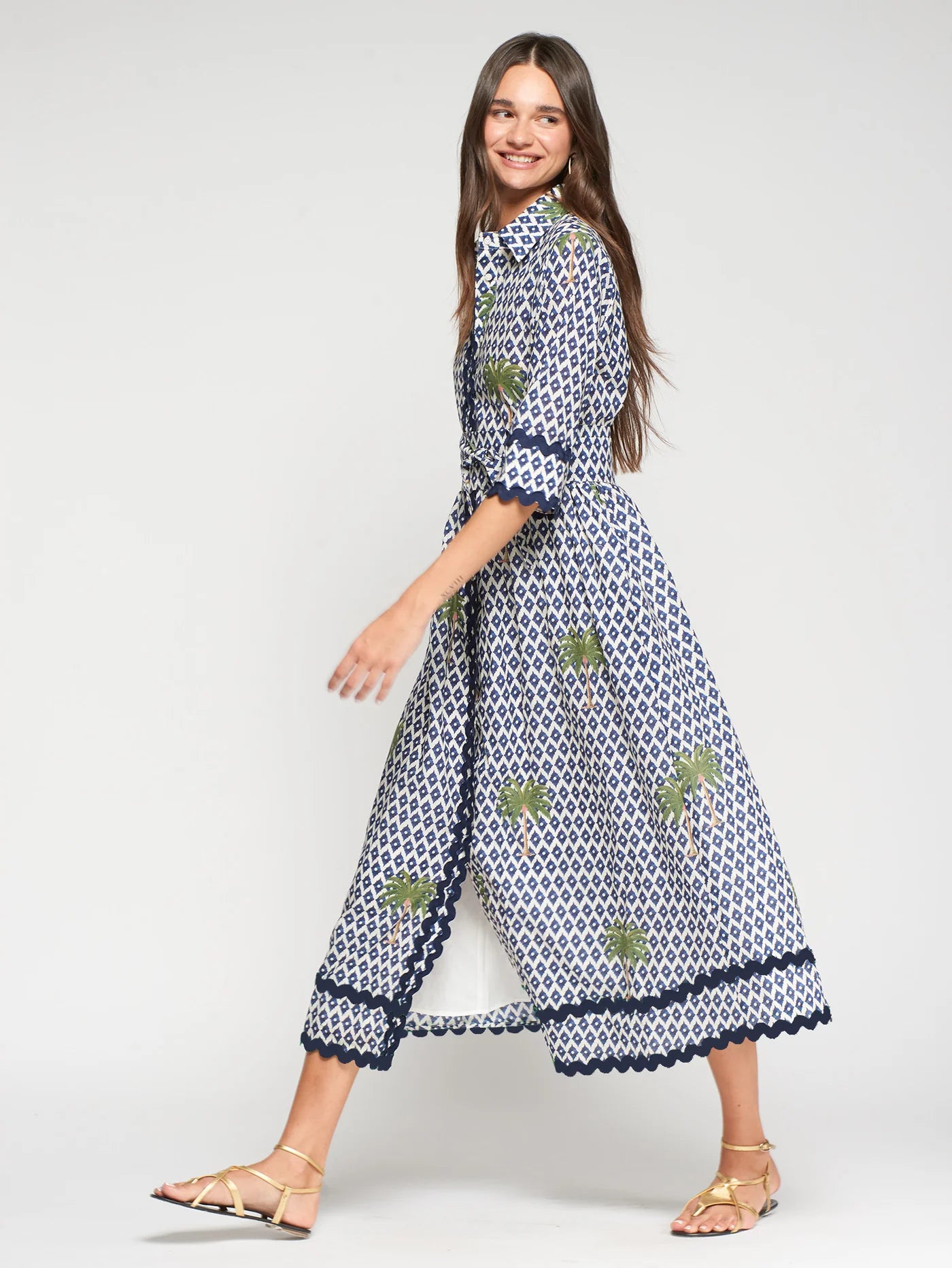Palm Tree Ikat Dress