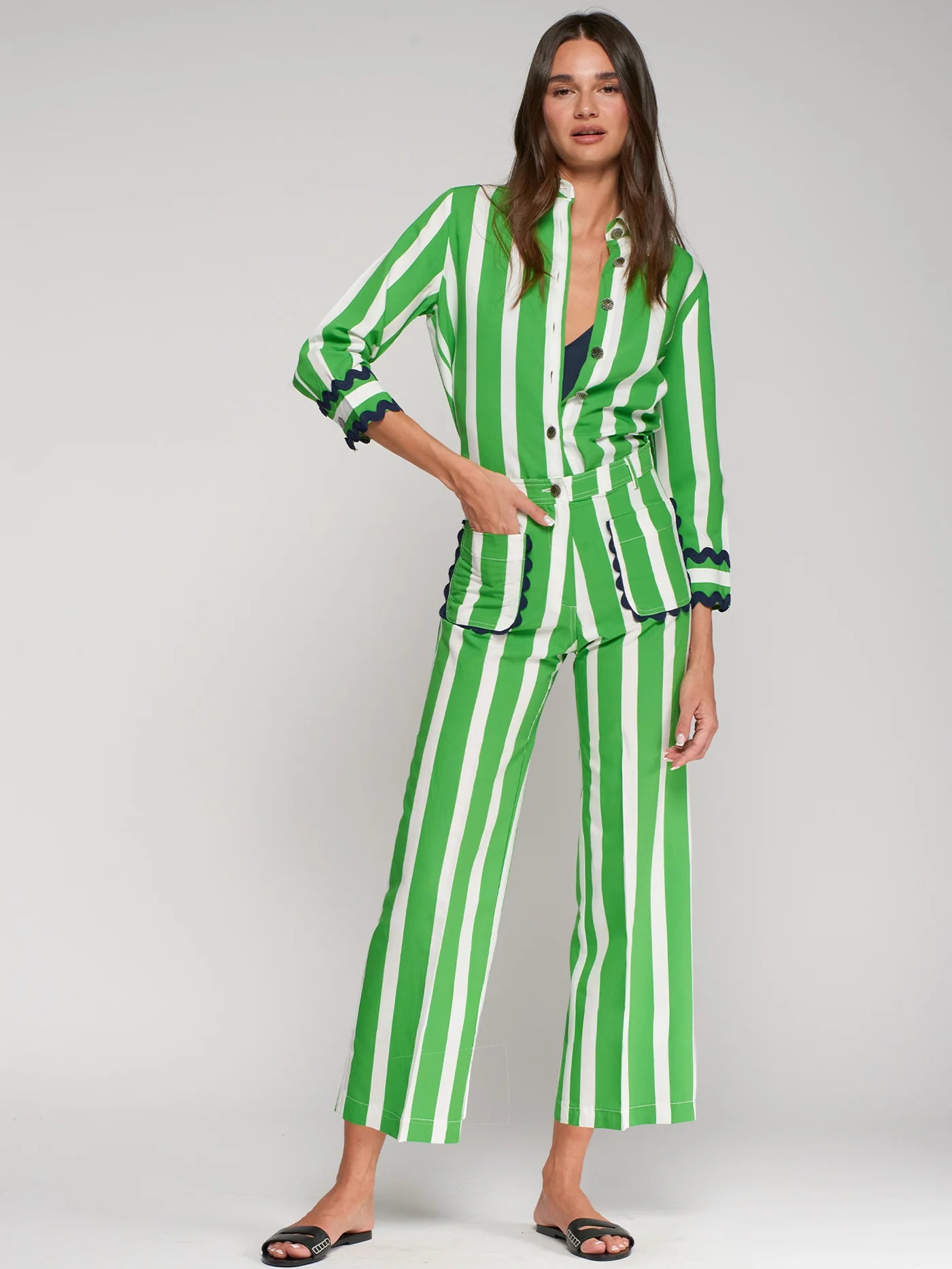 Sailor Striped Ricrac Pants