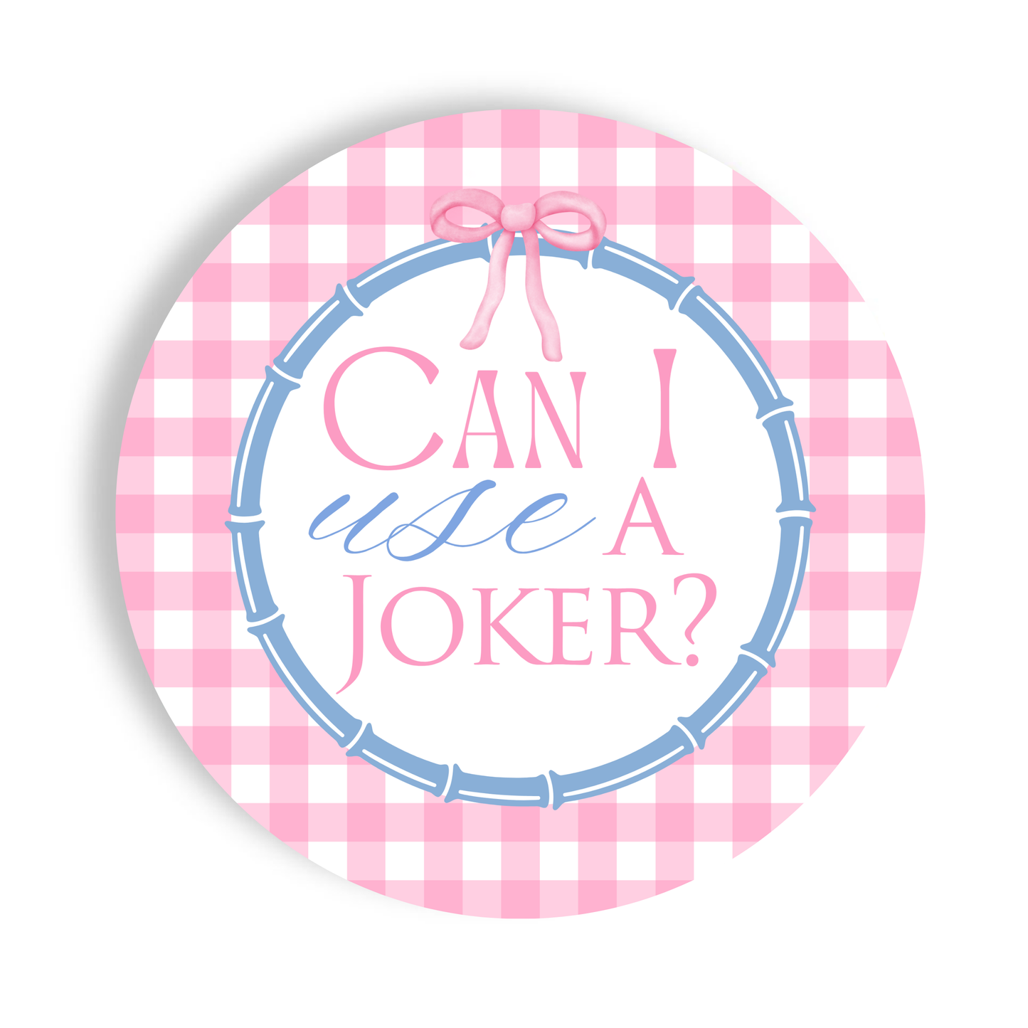 Mahjong Gingham 24ct 7in "Can I Use a Joker" Paper Plates