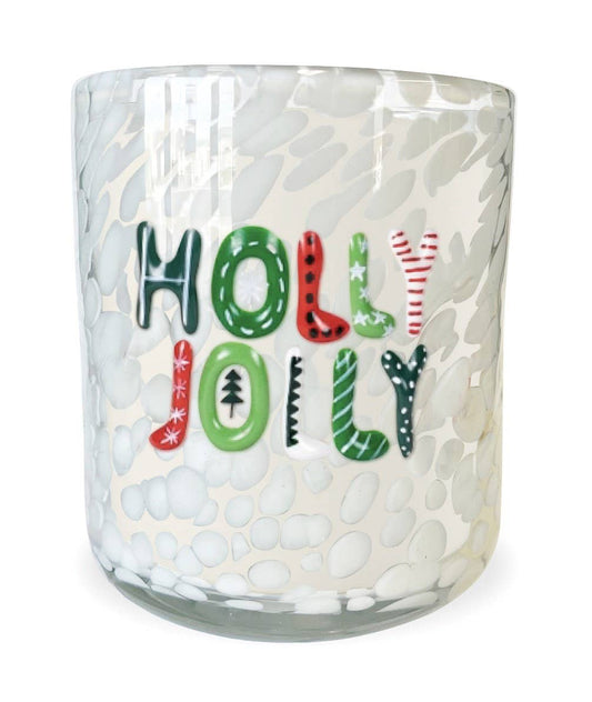 SOi HOLLY JOLLY  Holiday Confetti Hand Painted Icon 12oz Candle