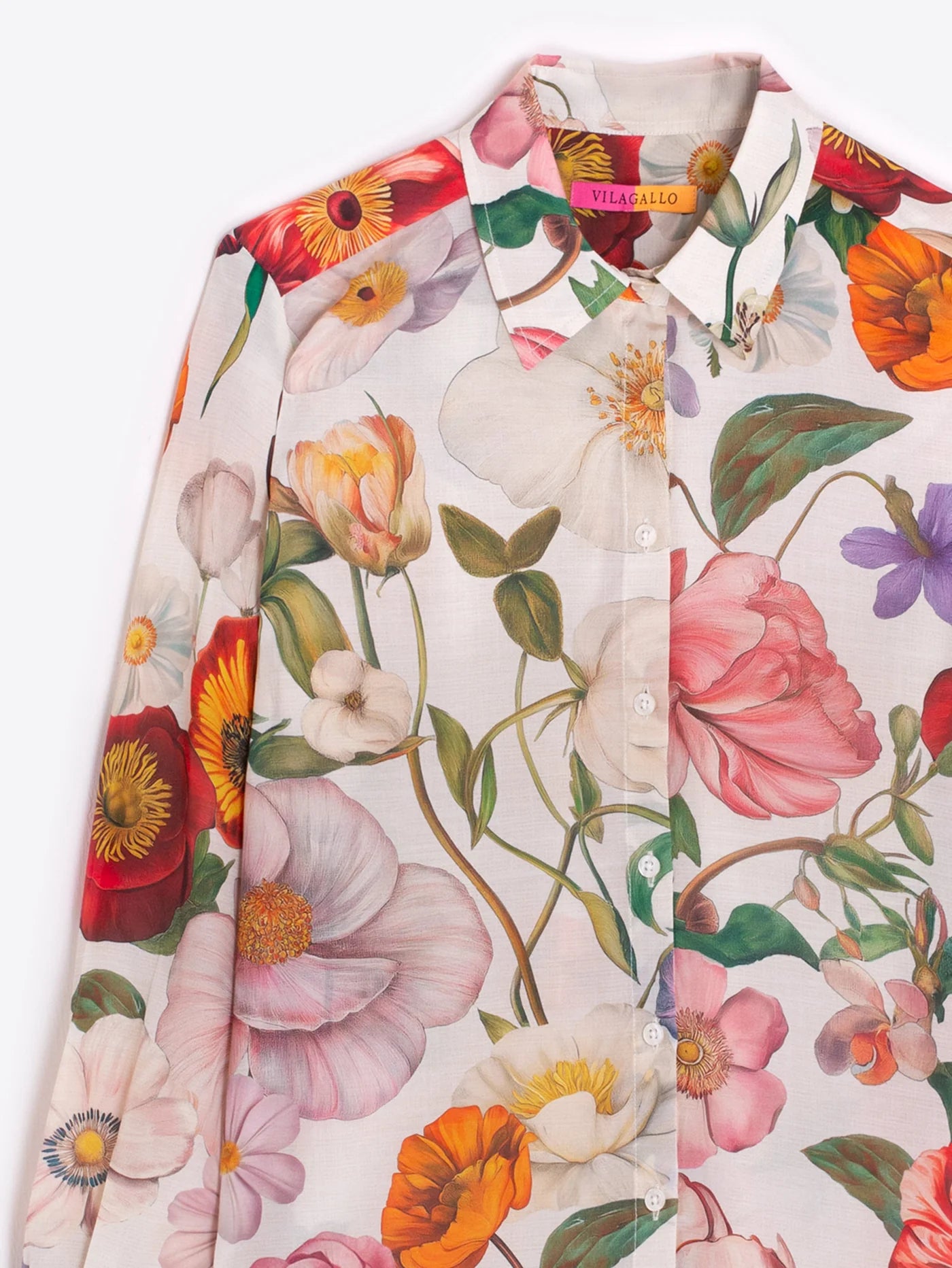 Illustrated Floral Print Blouse